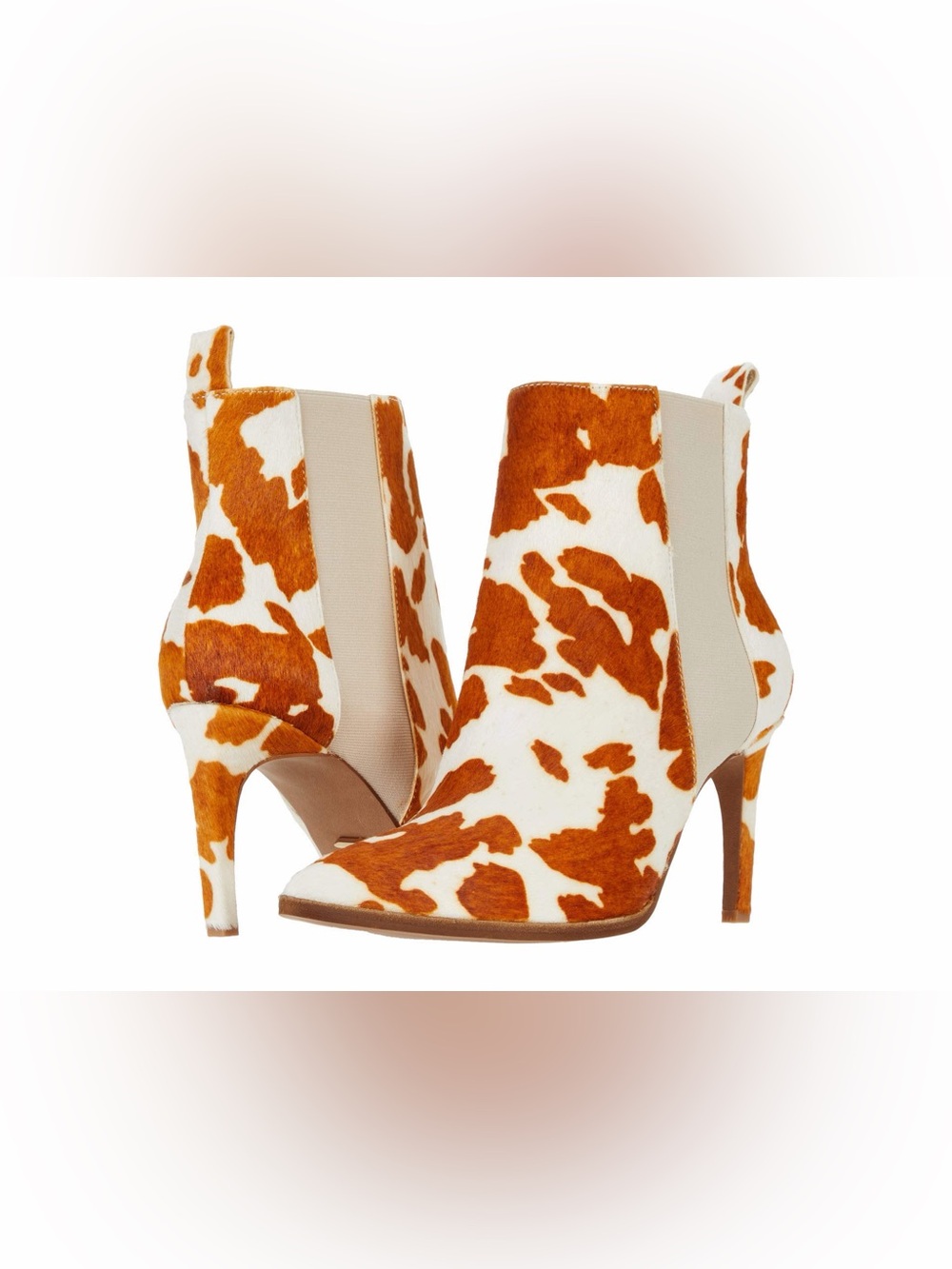 42 GOLD Kensington Cognac Multi Cow Print size 7.5 M